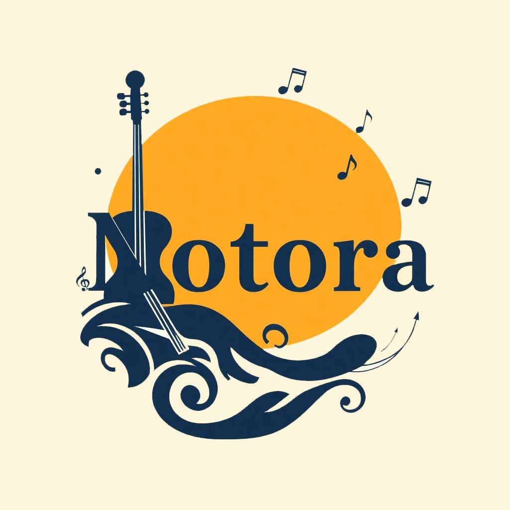 شماتیک لوگوی سایت نوتورا به همراه المان ها موسیقی